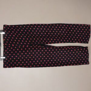 Climate Right Black Fleece Pajama Pants w Pink Polka Dots 2X